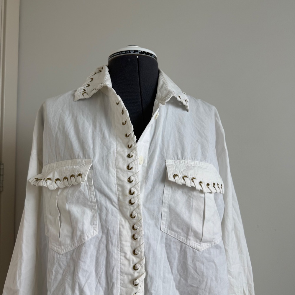 Vintage 90s Western Whipstitched Long Sleeve Button Front Shirt
